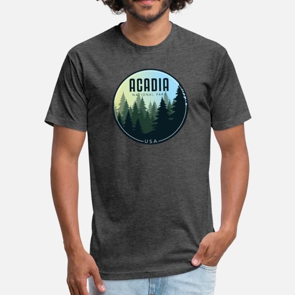 

acadia national park usa t shirt men create 100% cotton euro size s-3xl slim graphic authentic spring pictures shirt