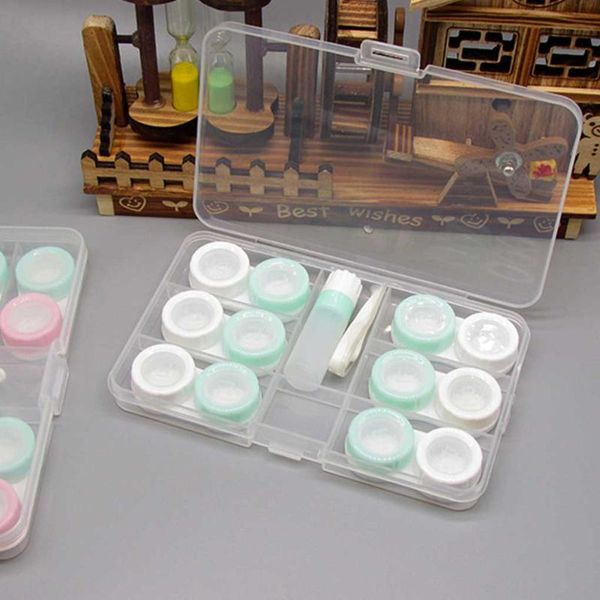 

portable contact lenses holder transparent travel contact lenses container storage box case gadgets, Silver