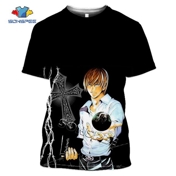 

3d horror anime death note angel and demon cross compression gym monster bible 3d print shirts funny comics graphic men clothing