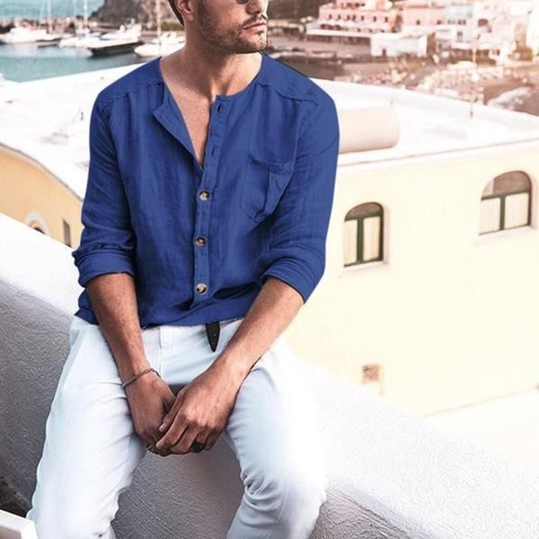 

spring autumn male clothing mens designer shirts fashion long sleeve solid color stand collar casual shirts, White;black