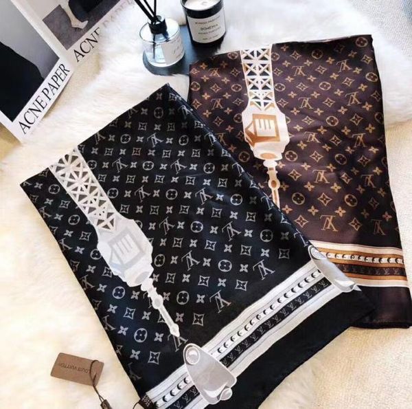 

new luxury high-quality silk scarf spring and summer outdoor travel casual scarf thin comfortable printed large scarf 180*90cm, Blue;gray