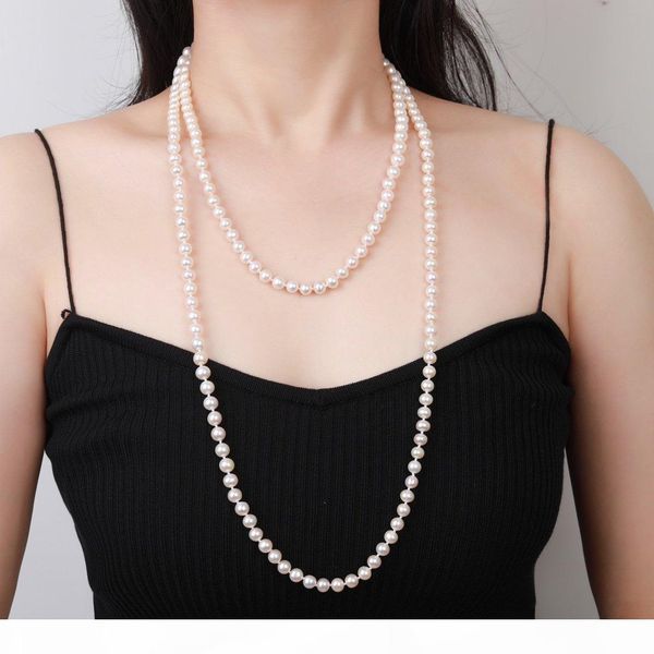 

natural pearl necklace women necklace as a gift for evening chain clavicle chain 2020 necklace for women girl2, Silver