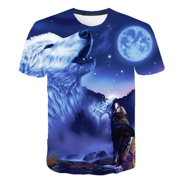 

o-collar wolf animal male 3d print shirts funny harajuku harajuku men clothing