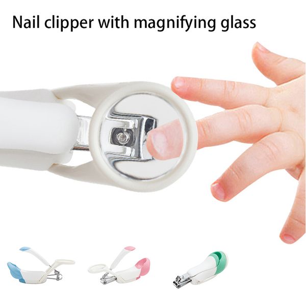 

cute foldable baby nail clipper with magnifier safety zoom glass baby care tool for babies children and adults