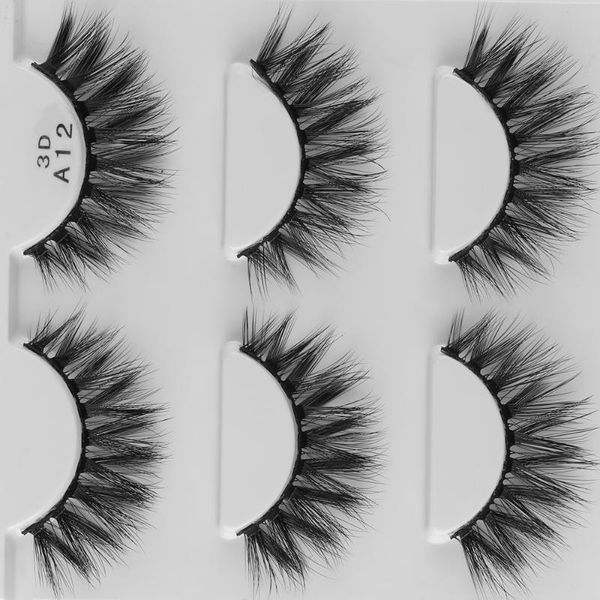 

3 pairs 3d false eyelashes voluminous wispy lashes make up black thick long cross fake eye lahes extension makeup beauty tools