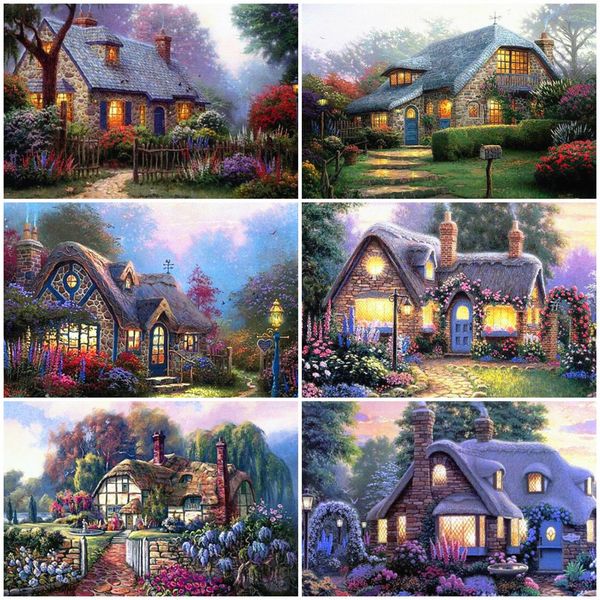 

evershine 5d diamond painting full square scenery cross stitch diamond mosaic country house rhinestones pictures diamond art