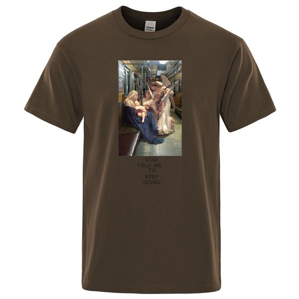 

2019 summer mens tshirt virgin mary printed t shirts hip hop cotton god told me keep going short sleeve men tees streetwear