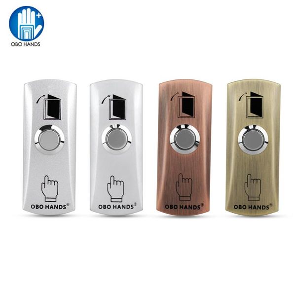 

fingerprint access control obo hands metal waterproof door release exit button push switch fashionable design four color option for electron