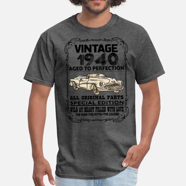

vintage 1940 aged to perfection t shirt men knitted tee shirt plus size 3xl formal sunlight comfortable summer formal shirt