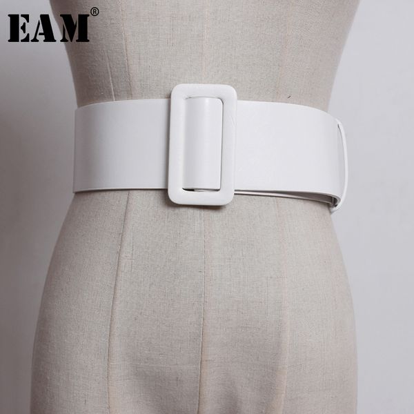 

eam] white rectangular buckle split long wide pu leather belt personality women new fashion tide all-match spring 2020 1u232, Black;brown