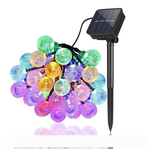 

umlight1688 solar string light 20 ft 30 led crystal ball waterproof string lights solar powered fairy lighting for garden home landscape