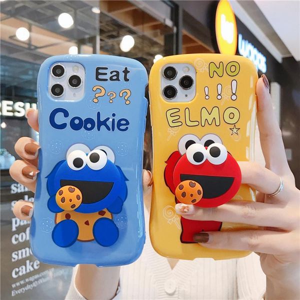 

3d cute cartoon cookies elmo sesame street silicone soft phone case for iphone x xr xs max 6s 7 8 plus 11 pro max coque cover