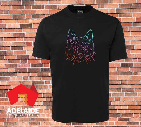 

2019 new casual cool tee shirt funny t-shirt with a retro cool colour cat for cat lovers sizes small to 7xl t-shirt