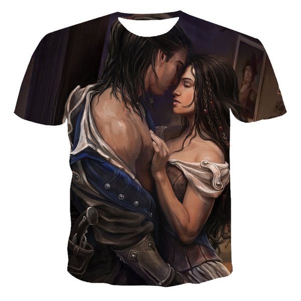 

summer game print men breathable 3d print shirts kawaii harajuku horror men clothing