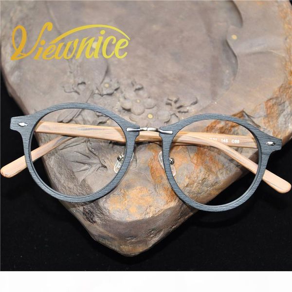 

wholesale- lunettes de vue vintage glasses frame men transparent women eyeglasses wood grain frame black brand wrap single bridg, Silver