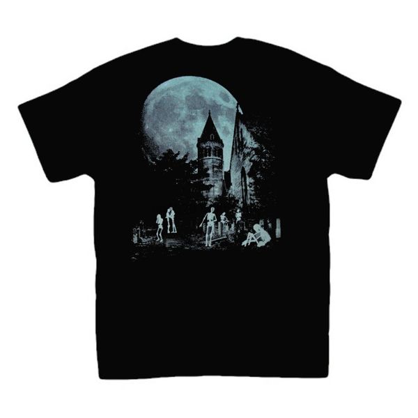 

skeleton cemetery glow in the dark horror tee