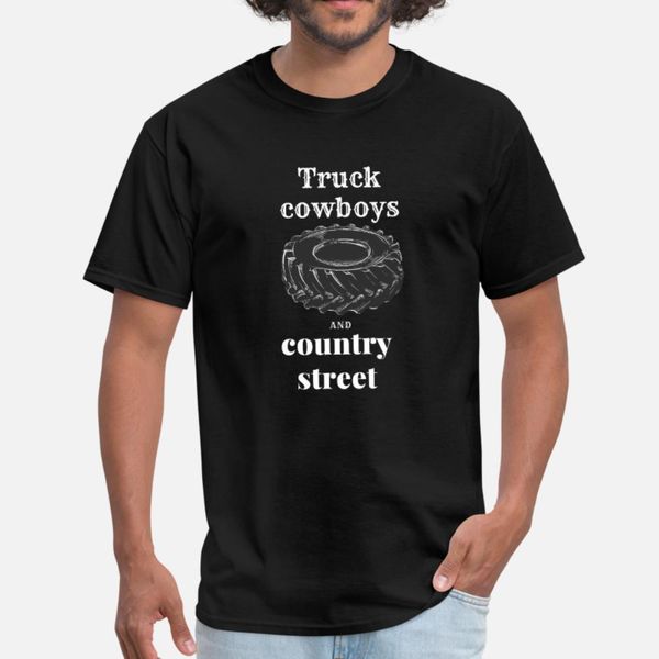 

truck cowboys and country street t shirt men printing 100% cotton crew neck family loose casual spring natural shirt