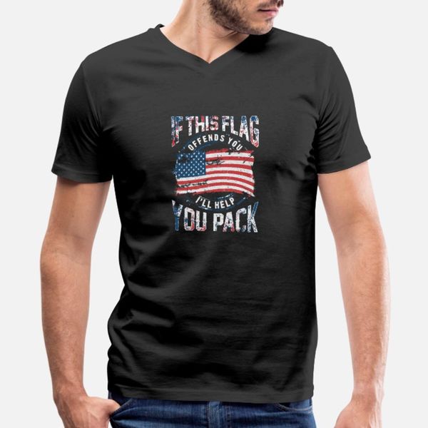 

us flag if this flag offends you i'll help you t shirt men character tee shirt o-neck letter gift casual summer style slim shirt
