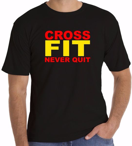 

new brand clothing round neck clothes cross fit never quit sporter design political tees shirts short sleeves cotton t shirt