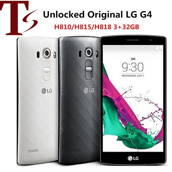 Telefones originais LG G4 H810 H815 H818 5,5 polegadas Android Hexa Core 3GB RAM 32GB ROM 4G LTE Desbloqueado Recondicionado smartPhone 1PC