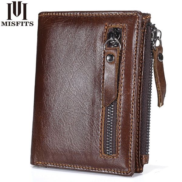 

men new genuine leather mens wallet zipper short coin purse brand male cowhide credit&id wallet multifunction small wallets, Red;black