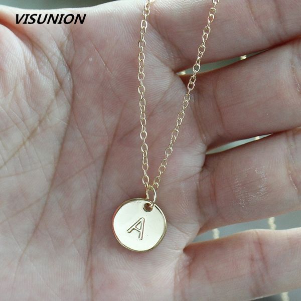 

a-z gold silver color large initial letters alphabet personality charm big letter script name pendant disc