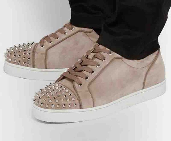 

нового red bottom sneaker младшего шипы cap носок замша кроссовки мужских кроссовки flat мульти seavaste sneaker low top свадьба обувь хаки, Black