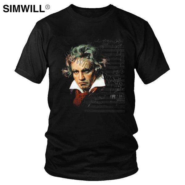

людвиг ван бетховен t shirt мужчины прохладный графический хлопок tee топы для взрослых с коротким рукавом o-образным вырезом музыкант класс