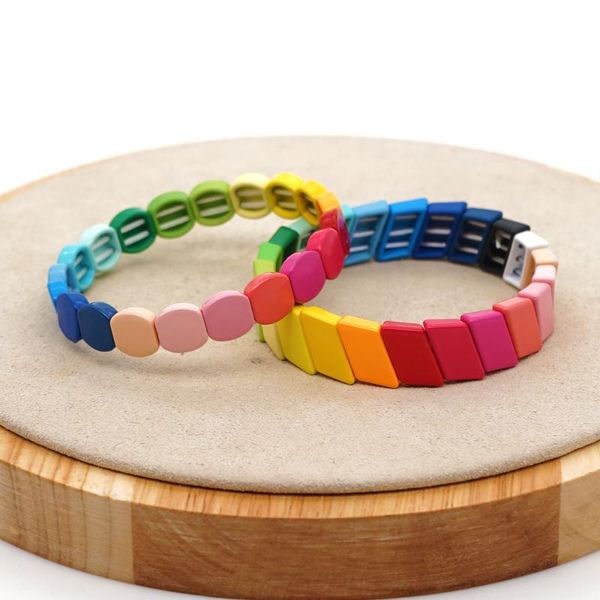 

shinus rainbow beads bracelet for women bohmeian summer beach jewelry bracelets bangle colorful beads accessories pulseras mujer, Golden;silver