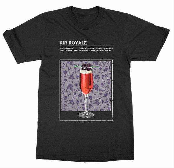 

kir royale t-shirt mixed drink cocktail alcohol bartender booze happy hour sfashion 2019 summer new men cotton print t shirt