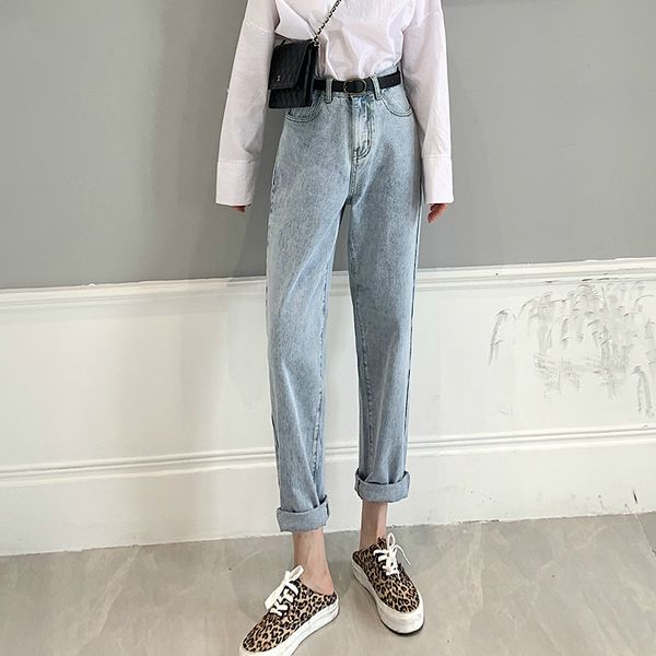 

septhydrogen brand designer vintage harem jeans women blue high waist denim pants mujer mom boyfriend straight jeans denim jeans
