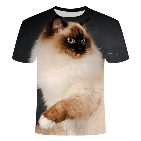 

cat summer white cat 3d print shirts hippie oversized comics men clothing