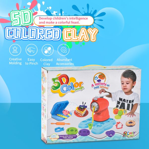 

5d plasticine play house ice cream toy plasticine donut pattern pressing mold simulation ice cream maker kid gift