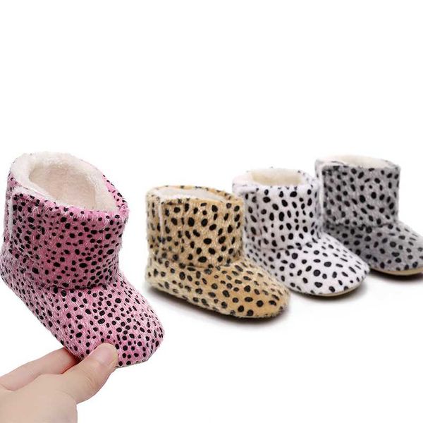 

kids boots girls leopard print mid-tube boots soft and hard sole keep warm snow 2020 girls winter shoes toddler, Black;grey