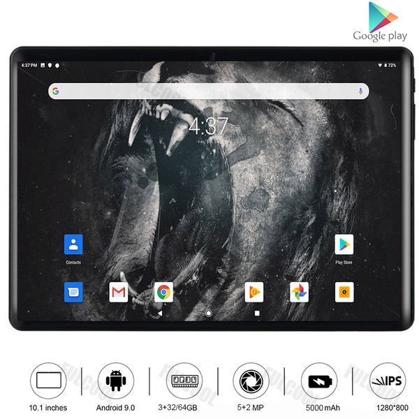 

tablet pc est 10 inch android 9.0 4g lte cell phone 32gb memory 2.5d glass hd screen wifi gps bluetooth netflix pad