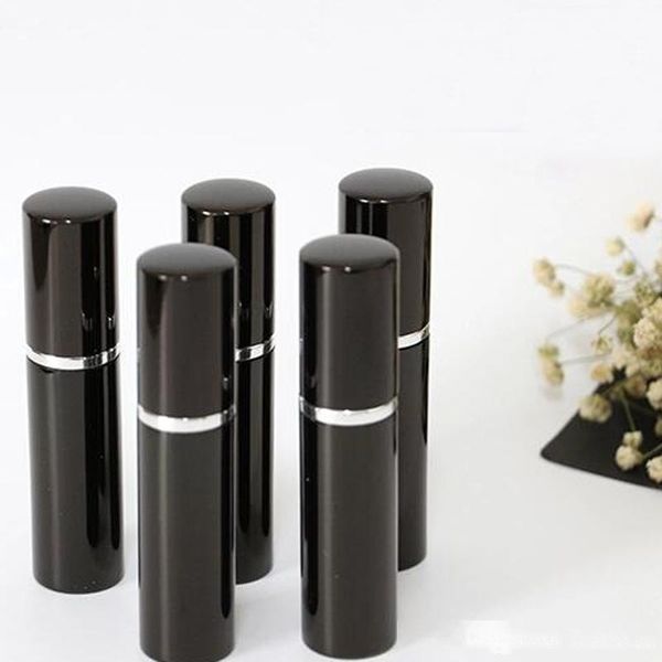 

black color 5ml mini portable travel refillable perfume atomizer bottle for spray scent pump case empty spray bottles