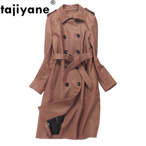 

women's leather & faux fur coat spring 100% real genuine jacket women clothes 2021 korean sheepskin black female zt2176