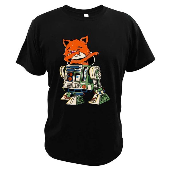 

dabbing in r2-d2 t shirt parody cute fox droid creat design funny eu size crew neck movies t-shirt