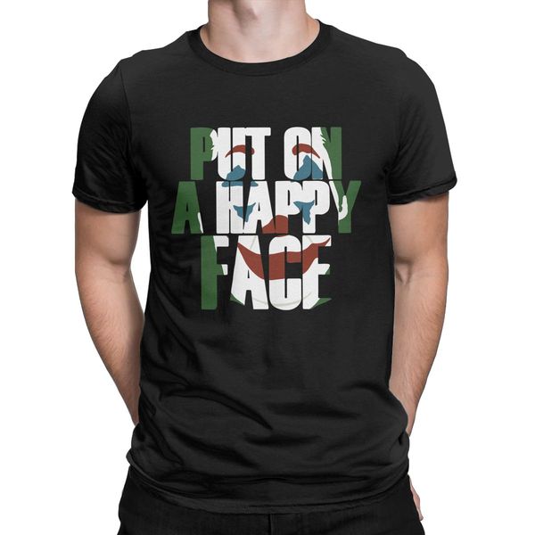 

put on a happy face men t shirt the joker face tee shirt short sleeve round neck t-shirts 100% cotton printed clothing new