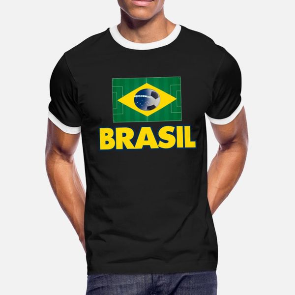 

brasil soccer t shirt men printing tee shirt s-xxxl letter loose humor summer trend shirt