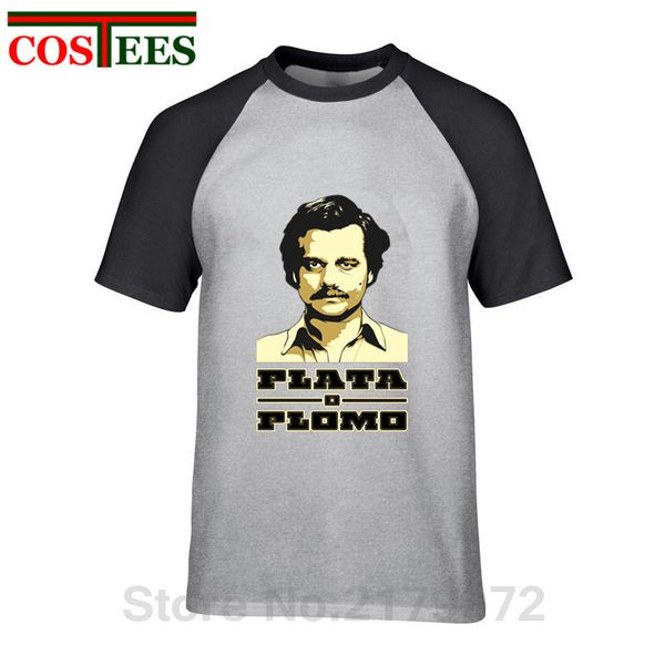 

mens summer brand clothes plata o plomo t shirts men pablo tshirt escobar silver or lead t-shirt cotton hip hop o neck tees