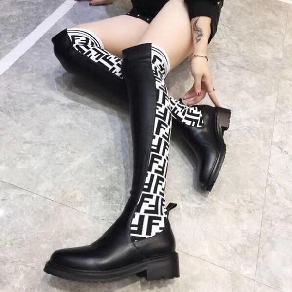 

fashion luxury women shoes over the knee boots 2020 new superstars womens thigh high socks boots with original box, Black