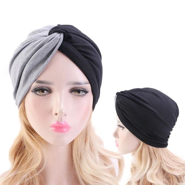 

muslim head scarves for women solid cotton inner caps india bonnet vintage cross turban hijabs muslim islamic, Blue;gray