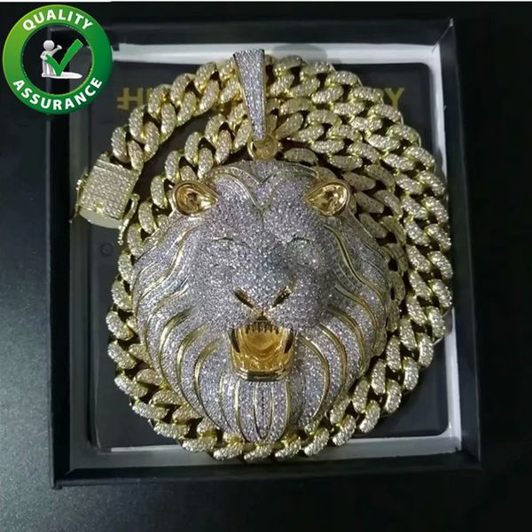 

Mens Iced Out Hip Hop Chain Pendants Luxury Designer Necklace Hiphop Jewelry Mens Gold Chain Pendants Diamond Cuban Link Bling Rapper Lion