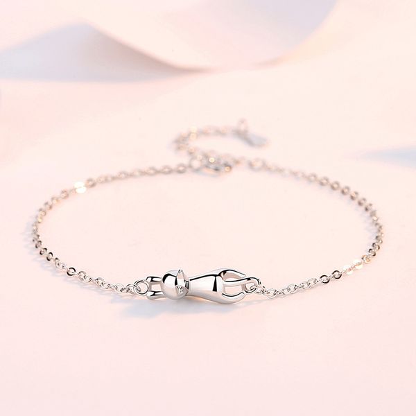 

2020 cat шарм браслет для женщин стерлингового серебра 925 простой браслет catwoman партия подарков, Black