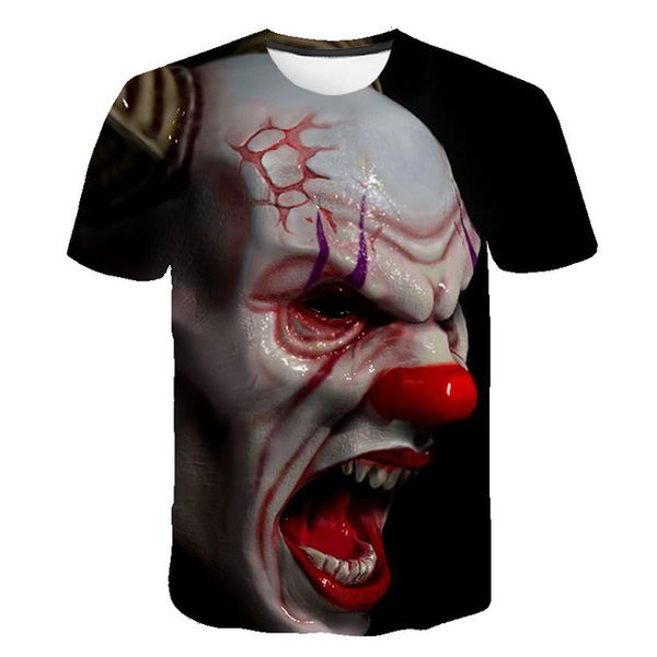 

the clown male lovely short sleeved 3d print shirts hippie graphic plus size men clothing