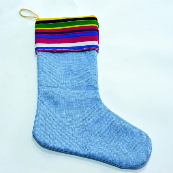 

canvas christmas stocking santa claus sock gift bag kids xmas decoration candy for tree decor pendant gga3628-8
