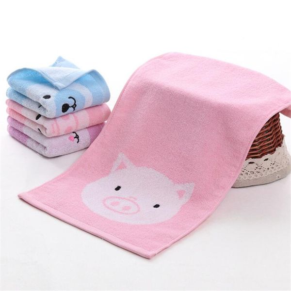 

towel cotton 25*50cm cartoon pig bear face dry bathroom soft skin care hair spa showers jacquard for kids