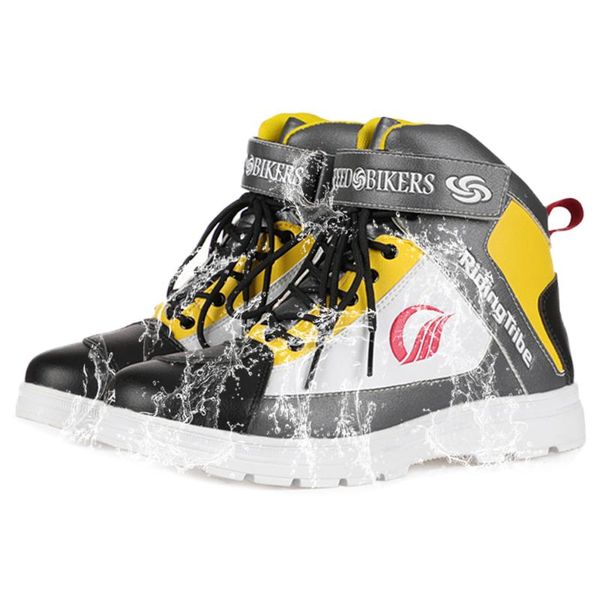 

yellow motorcycle boots waterproof men moto boots motorcycle riding motocross shoes four seasons casual shoes