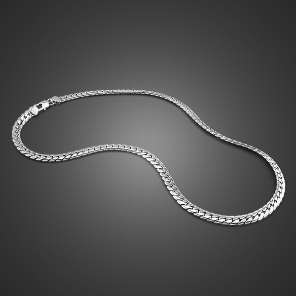 

7mm56cm mens 925 sterling silver pendant necklace curb cuban link chain fashion male/boy silver jewerly gift